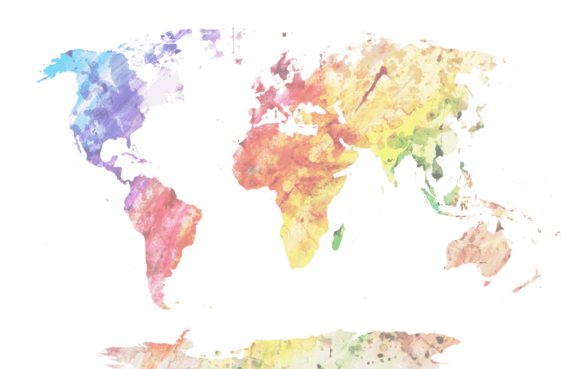 Illustrated map of the world